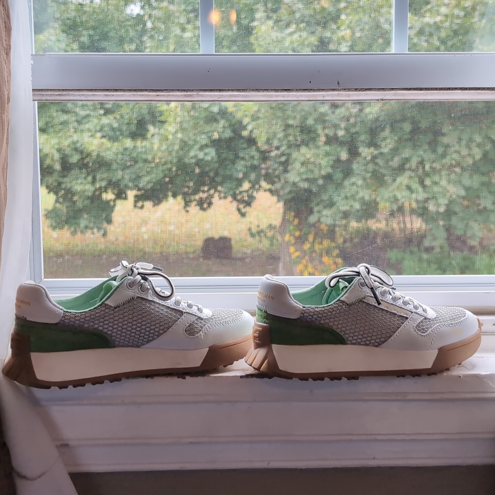 Sam Edelman Green and White Sneakers